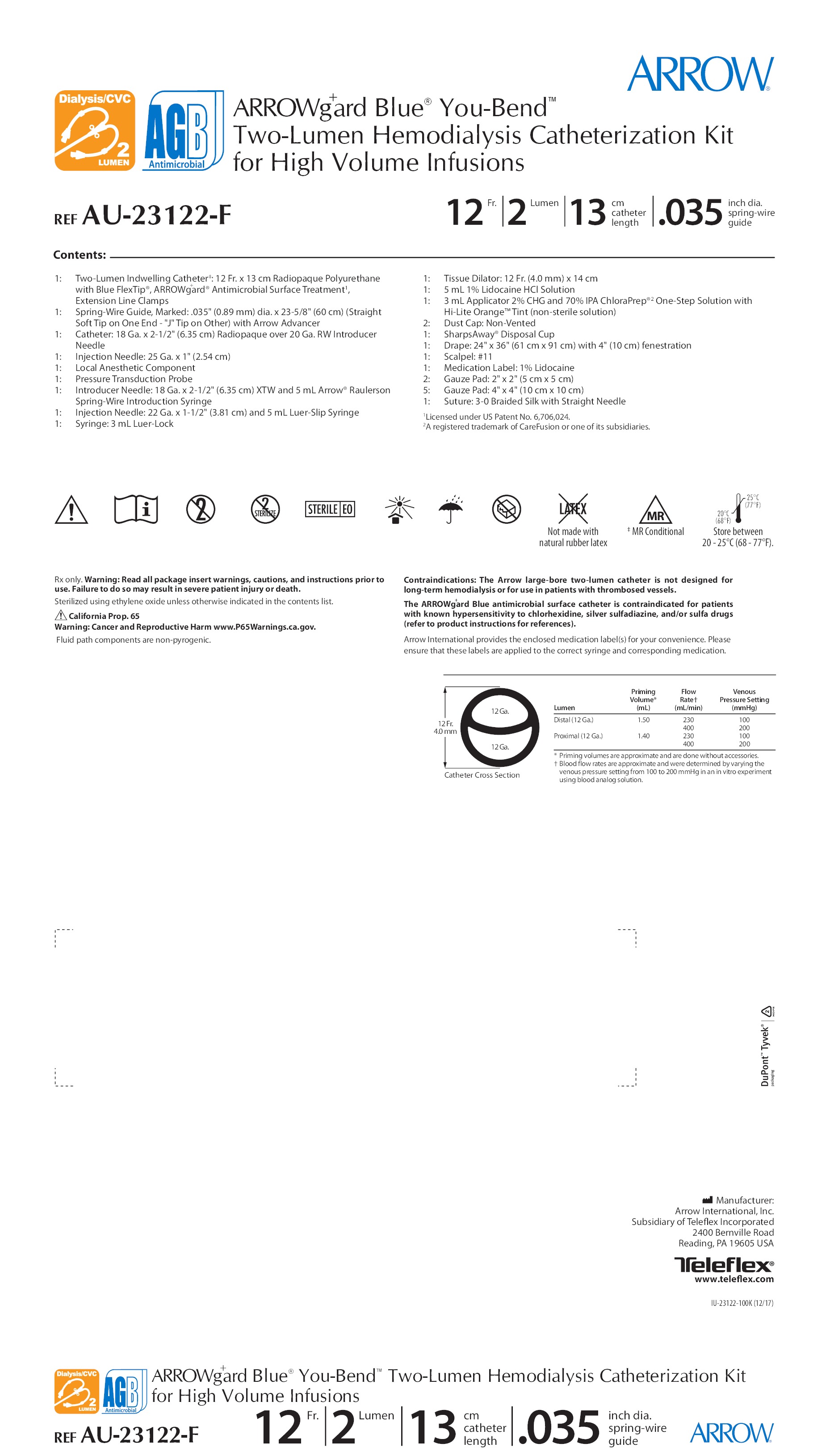 AU-23122-F - Teleflex Incorporated - Vascular Access Product Catalog