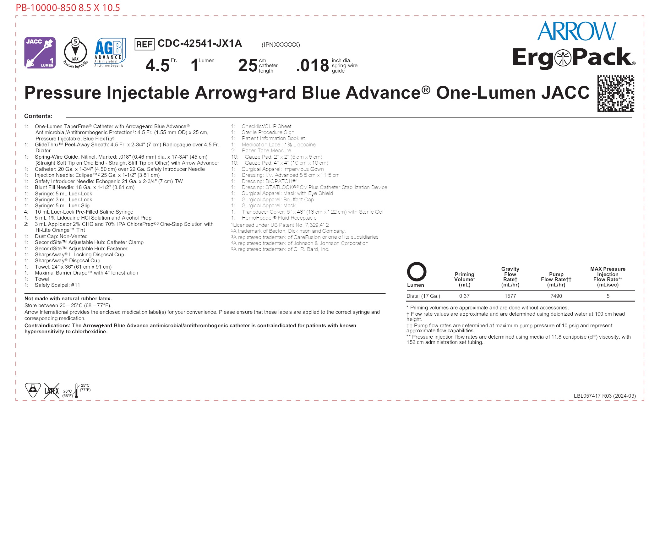CDC-42541-JX1A - Teleflex Incorporated - Vascular Access Product